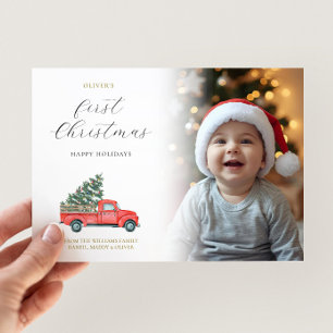Baby's First Christmas Farm Truck Christmas Tree Card