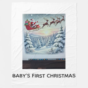 Baby's First Christmas Fleece Blanket