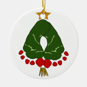 Baby's First Christmas Footprint Tree Ceramic Tree Decoration
