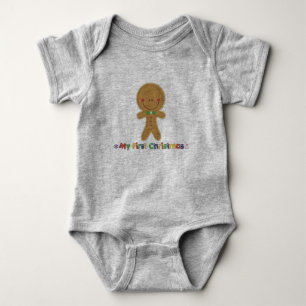 Babys First Christmas Gingerbread Boy Baby Bodysuit