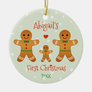 Baby's First Christmas - Gingerbread Men Ceramic Tree Decoration