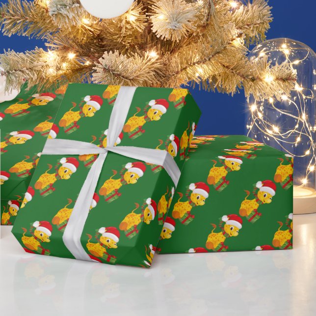 Baby's First Christmas Giraffe wrapping paper (Holidays)