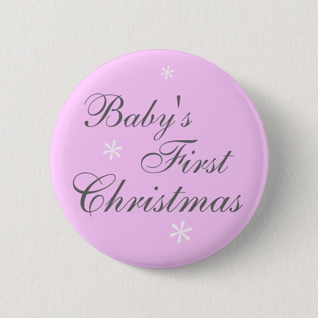 Baby's First Christmas (girl) - Button (Front)