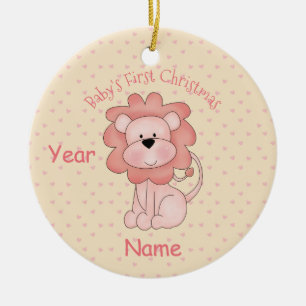 Baby's First Christmas (girl - Lion) Ceramic Tree Decoration