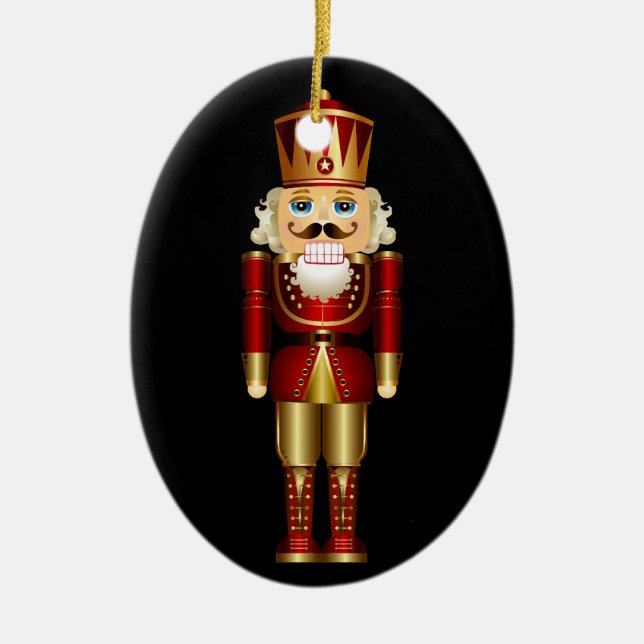 Baby's First Christmas Gold Nutcracker  Ceramic Tree Decoration (Front)