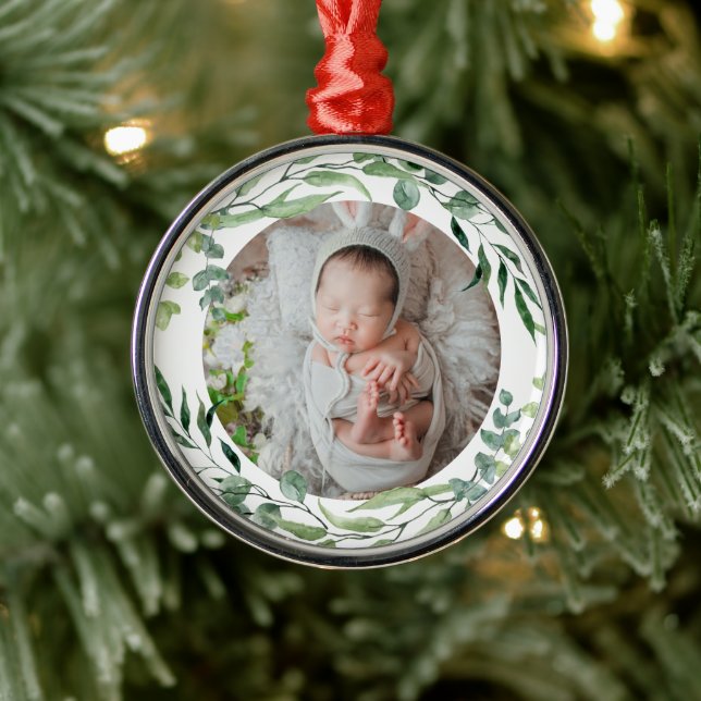 Baby's first christmas green plant frame metal tree decoration (Tree)