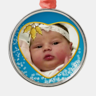Baby's First Christmas Heirloom Heart Metal Tree Decoration