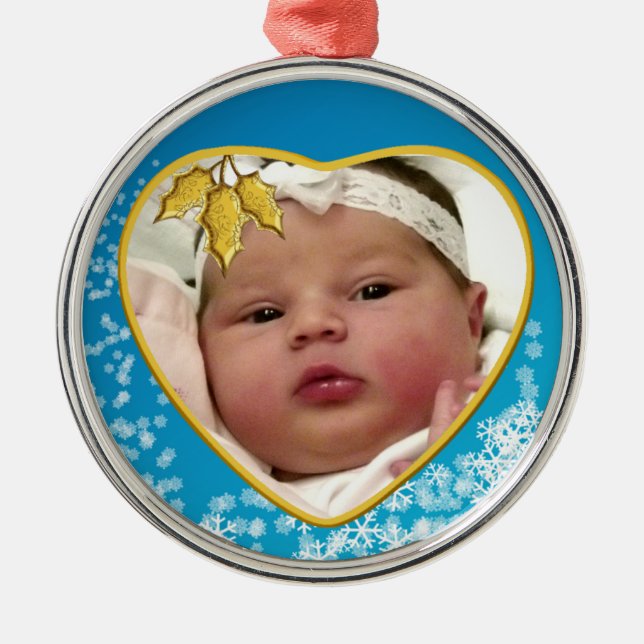 Baby's First Christmas Heirloom Heart Metal Tree Decoration (Front)