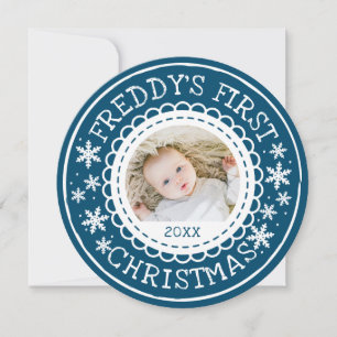 Baby's First Christmas Holiday Birth Announcement