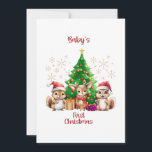 Baby's First Christmas. Holiday Card<br><div class="desc">Wishing you and your little one a heartwarming 'Baby's First Christmas.' May this holiday season be filled with love,  laughter,  and unforgettable moments as you celebrate this special milestone. Here's to many more magical Christmases to come.</div>