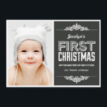 Baby's First Christmas Holiday Cards - Charcoal<br><div class="desc">Celebrate the season with this modern and stylish holiday card from Berry Berry Sweet. Visit WWW.BERRYBERRYSWEET.COM for more stylish holiday collections. Also available in other colours.</div>