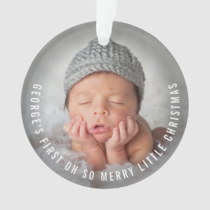 Baby's First Christmas Holiday Photo Ornament