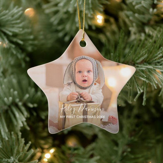 Baby's First Christmas Holiday Star Ceramic Tree Decoration (Tree)