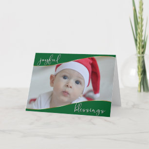 Baby's First Christmas Joyful - YOUR BABY'S PHOTO Card