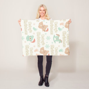 Baby's First Christmas Keepsake Milestone Fleece Blanket