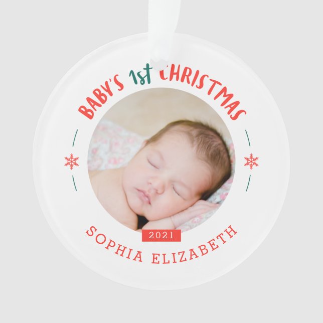 Baby's First Christmas Keepsake Ornament (Front)