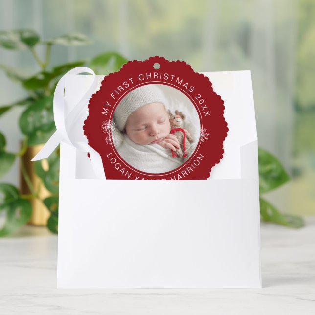 Baby's First Christmas Keepsake Photo Tree Decoration Card (Envelope)