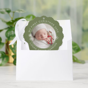 Baby's First Christmas Keepsake Photo Tree Decoration Card