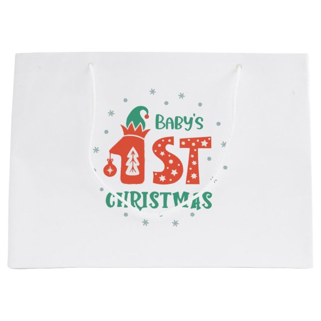 Baby's First Christmas  Large Gift Bag (Front)