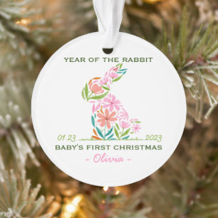 Baby's First Christmas Lunar New Year Rabbit  Ornament