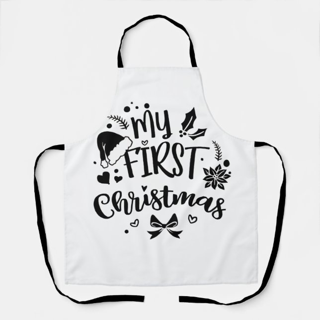 Baby's First Christmas Matching Family  Apron (Front)