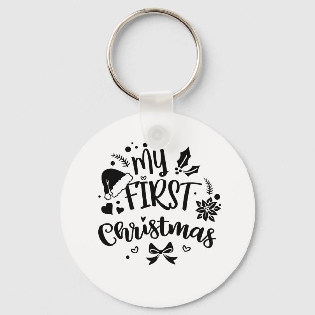 Baby's First Christmas Matching Family  Key Ring (Front)