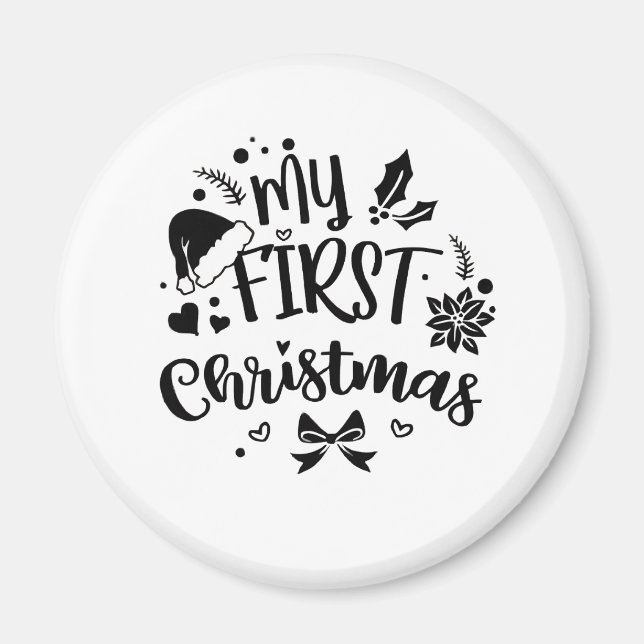 Baby's First Christmas Matching Family  Magnet (Front)