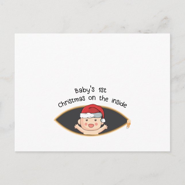 babys first christmas maternity santa baby shower invitation postcard (Front)