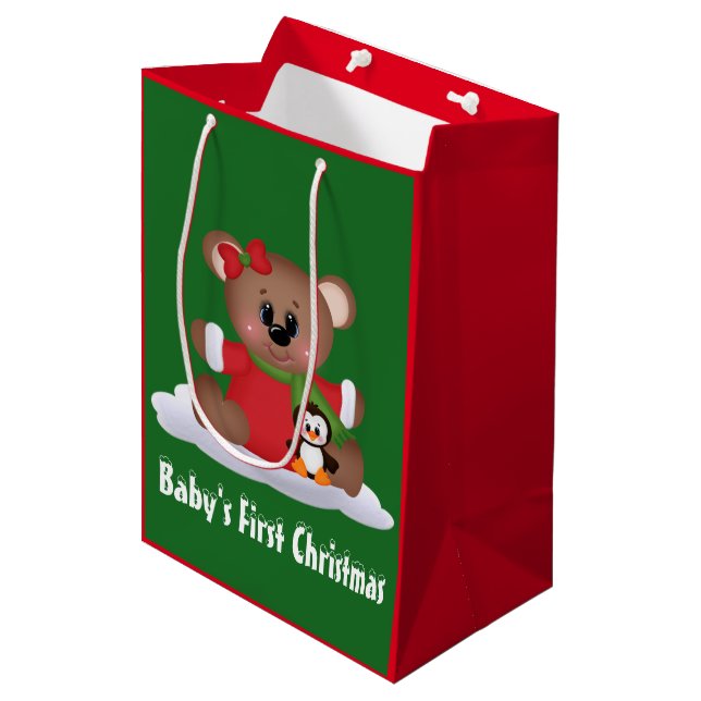 Baby's First Christmas medium gift bag (Front Angled)