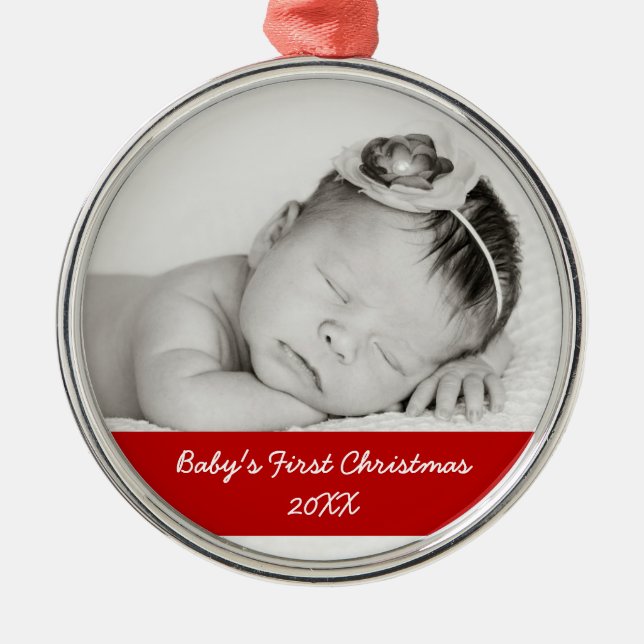 Baby's First Christmas Metal Tree Decoration (Front)