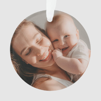 Baby's First Christmas Minimal Photo Ornament