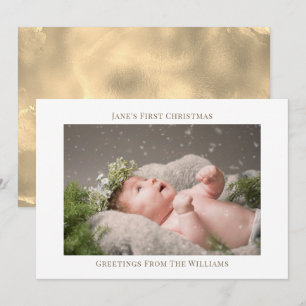 Baby's First Christmas Modern Simple Photo Card