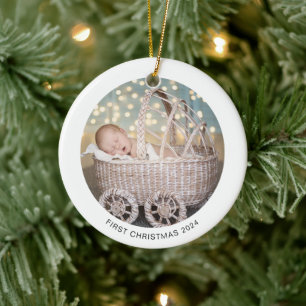Babys First Christmas Monochrome Winter Ornament