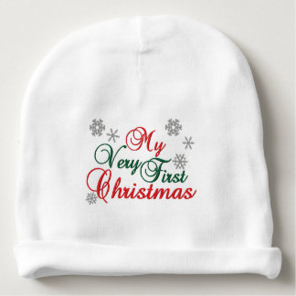 Baby's First Christmas - name customised - Baby Beanie