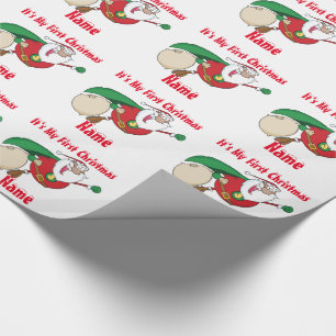 Babys First Christmas named Giftwrap SuperSanta Wrapping Paper