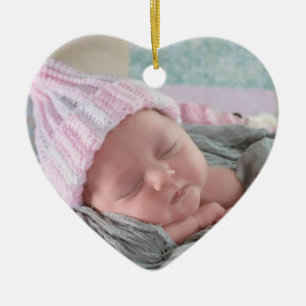Baby's First Christmas Newborn Photo Keepsake Ceramic Tree Decoration