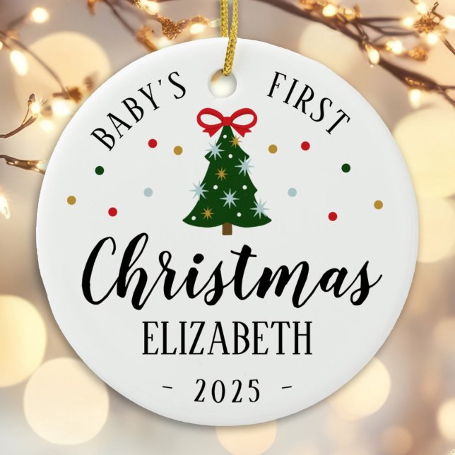 Baby's first christmas ornament 2025 red and green (Creator Uploaded)