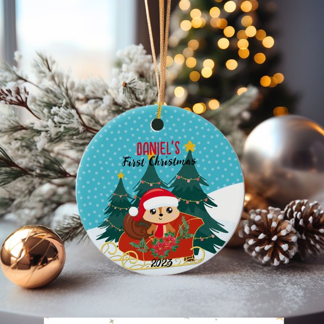 🎄Baby's First Christmas Ornament |Chipmunk Design (Baby's First Ornament)