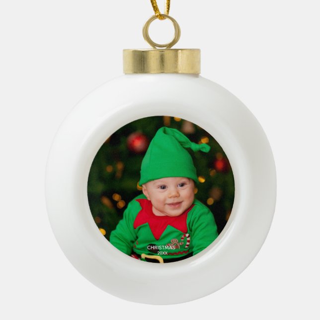 Baby's First Christmas Ornament - Photo Keepsake (Front)