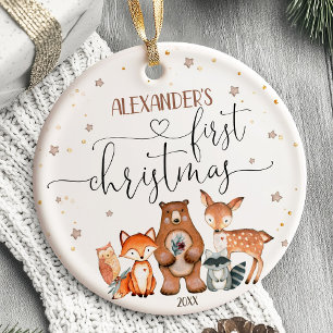 Baby's First Christmas Ornament Woodland animals