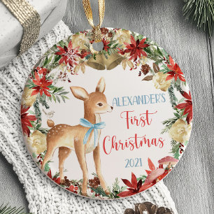 Baby's First Christmas Ornament Woodland animals