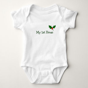 Baby's First Christmas Outfit with Holly Baby Bodysuit