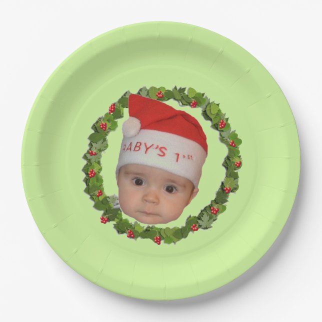 Baby's First Christmas Paper Plate (Front)