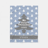 Babys First Christmas Pastel Blue Personalised
