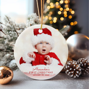 Baby's First Christmas Personalised Ceramic Tree Decoration