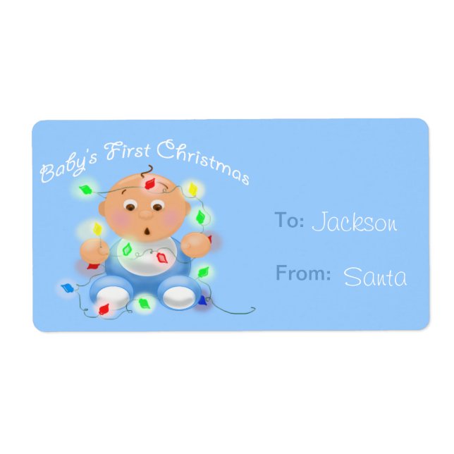 "Baby's First Christmas" Personalised Gift Tags (Front)