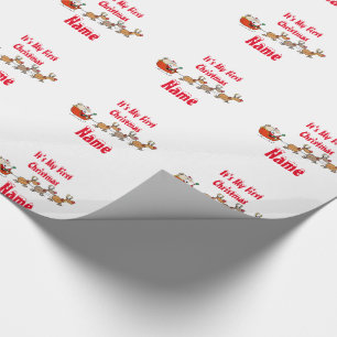 Babys First Christmas Personalised giftwrap Wrapping Paper