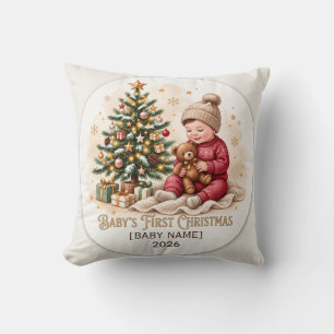 Baby's First Christmas Personalised Ornament Cushion