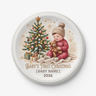 Baby's First Christmas Personalised Ornament Paper Plate