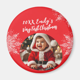 Baby's First Christmas Personalised Photo Magnet